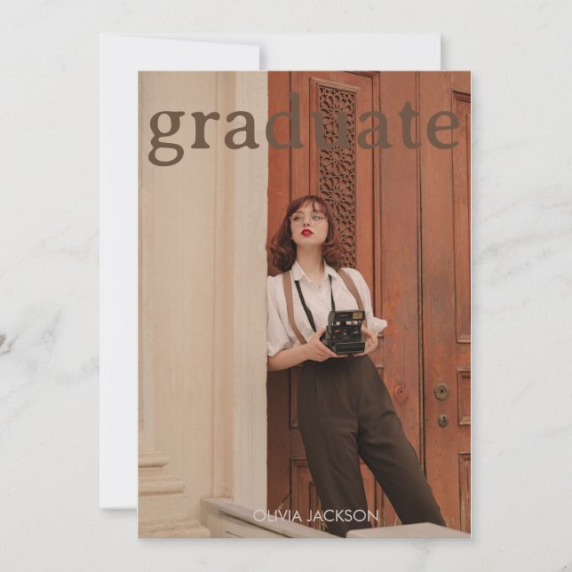 Manus Graduerings Foto Grannyt объявление Inbjudningar (Framsida)