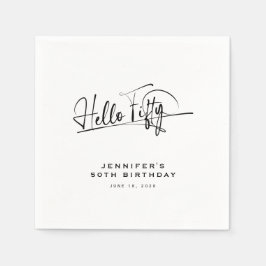 Manus Hej Femtio Minimalistisk 50-årsdag Pappersservett