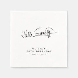 Manus Hej Sjuttio Minimalist 70-årsdag Pappersservett