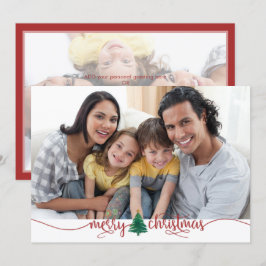 Manus Skrift God Jul Träd Röd Grön 2 Foto Julkort