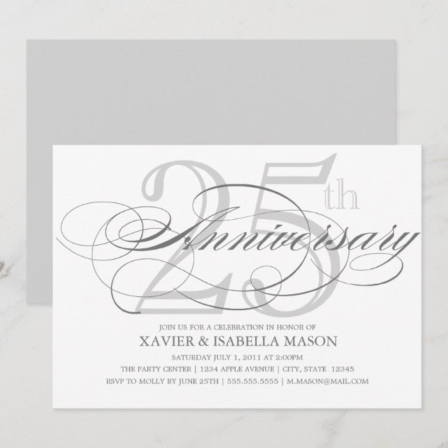 Manus till 25-årsjubileum inbjudningar (Fram/baksida)