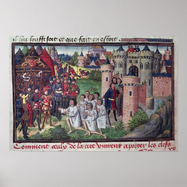 Manuscript av Jean Vauquelin Poster (Framsidan)