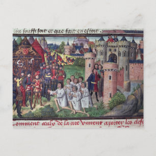 Manuscript av Jean Vauquelin Vykort