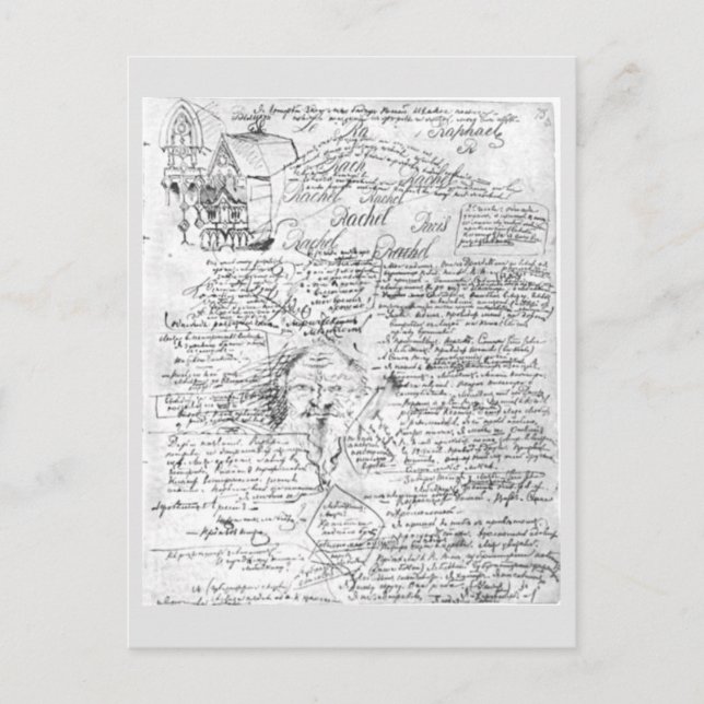 Manuscript for Fyodor Dostoyevsky's novel Demons Vykort (Framsida)