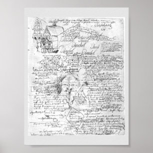Manuscript för Fyodor Dostoyevskys nya demoner Poster