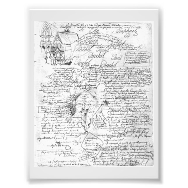 Manuscript page, Fyodor Dostoyevsky's novel Demons Fototryck (Framsidan)