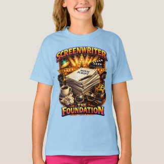 Manusförfattare - Den grundläggande tjejen i mörk T Shirt