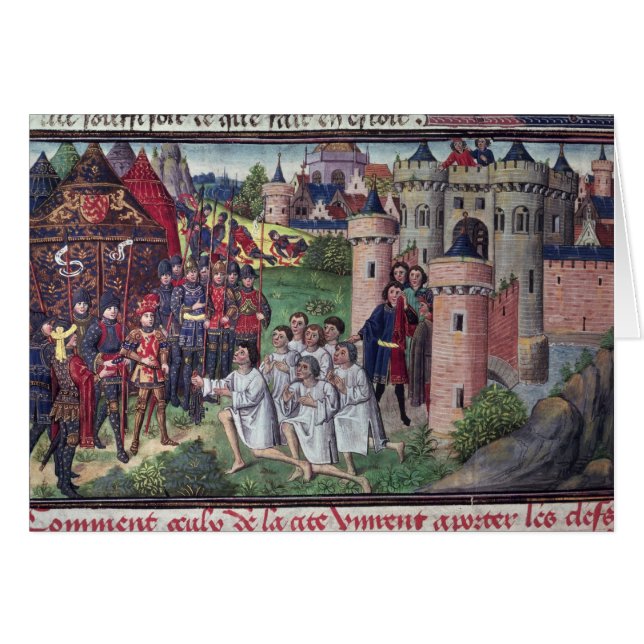 Manuskript av Jean Vauquelin Hälsningskort (Framsidan Horizontal)