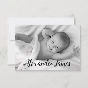 Manuskript Baby Namn Födelse Tillkännagivande Foto Meddelande