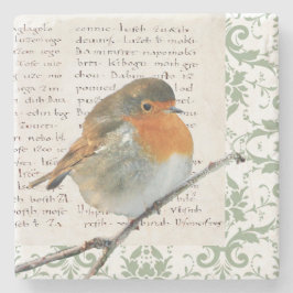 Manuskript för damast för grönt för vintageRobin Underlägg Sten