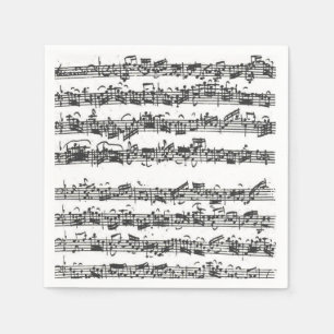 Manuskript för musik för Bach violoncellfölje Pappersservett