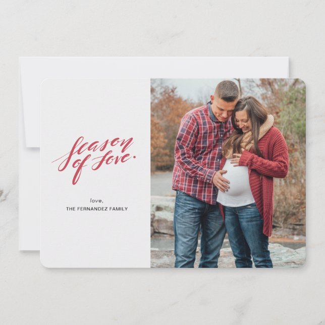 manuskriptsäsongen för kärlek-fotokort julkort (Framsida)