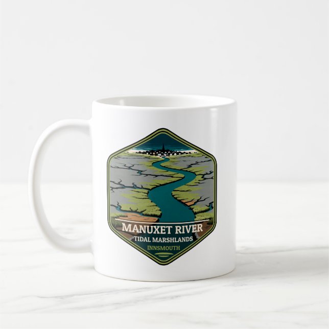 Manuxet River Tidal Marshlands Innsmouth Vintage Kaffemugg (Vänster)