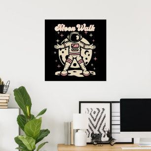Månvandring Astronaut Poster