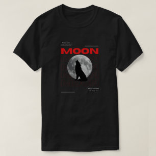 Månvarg Grafisk Svart Estetisk T-Shirt