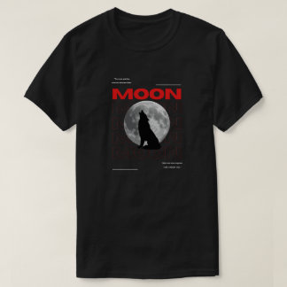 Månvarg Grafisk Svart Estetisk T-Shirt