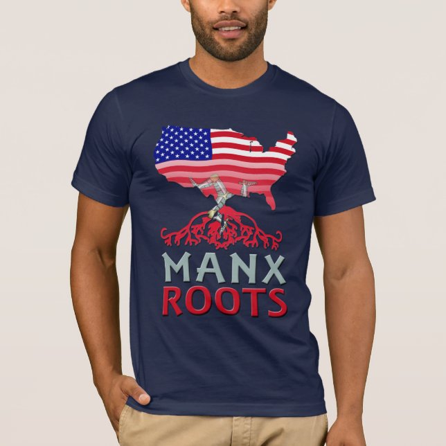Manx American Roots, Isle of Man T Shirt (Framsida)