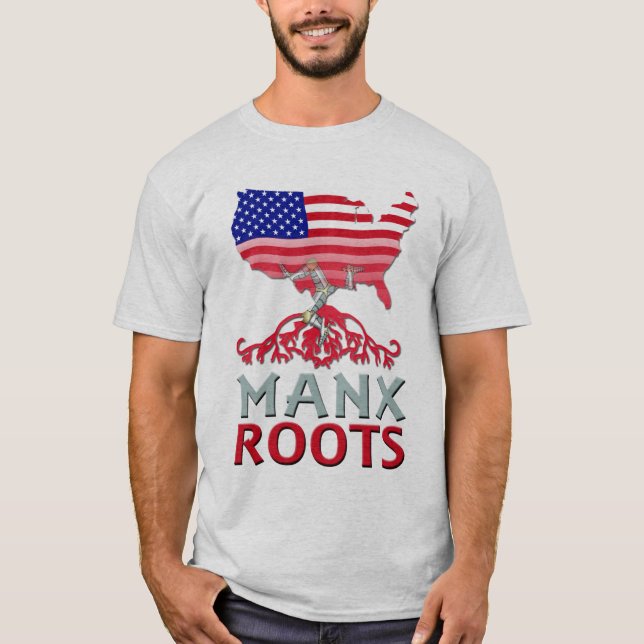 Manx American Roots, Isle of Man Tee Shirt (Framsida)
