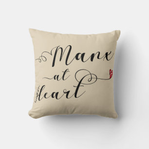 Manx at Heart Throw Cushion, Isle of Man Kudde