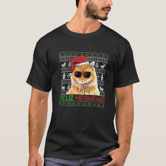 Manx Cat Feliz Meowidad Funny Christmas T Shirt
