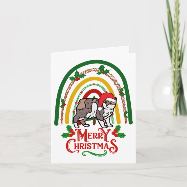 Manx Cat God jul Kort (Framsida)