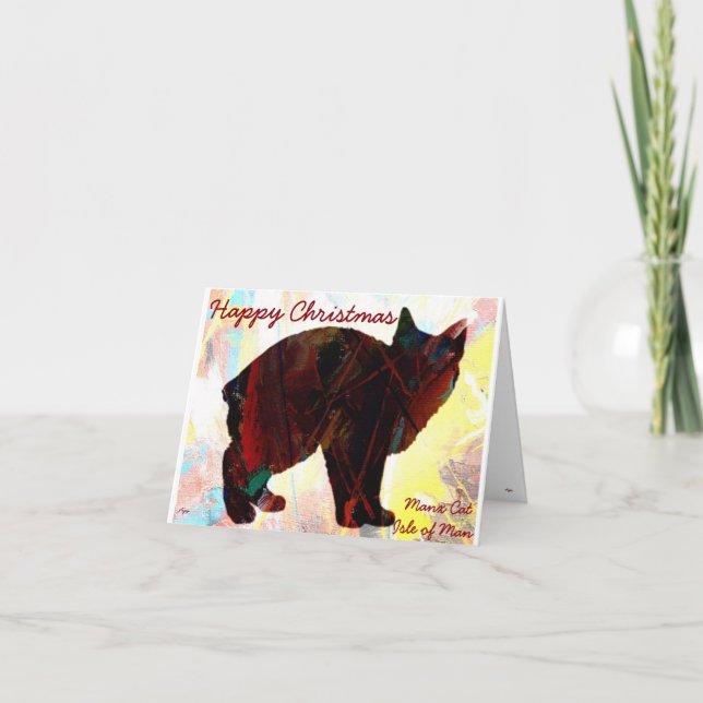 Manx Cat Hälsning-kort Helgkort (Framsida)