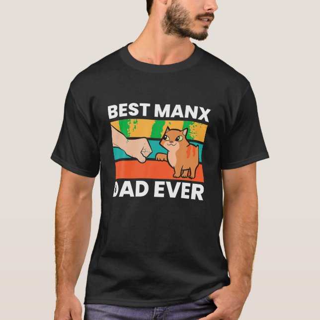 Manx Cat Owner Best Manx Pappa ant T Shirt (Framsida)