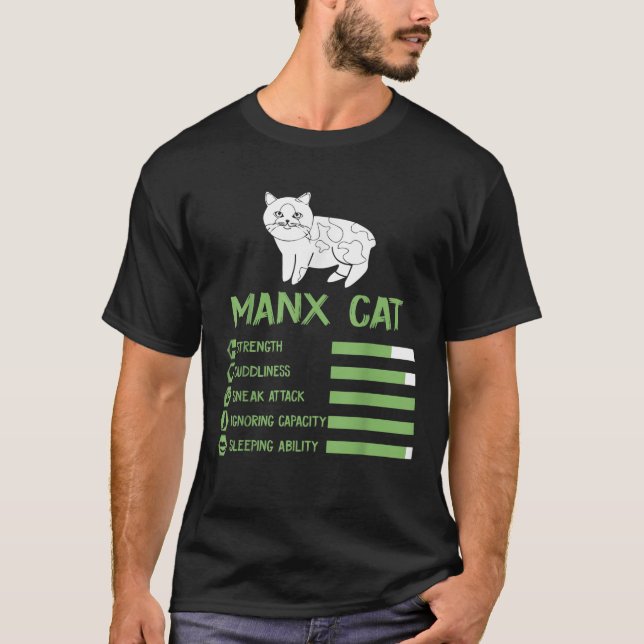 Manx Cat Shirt Cute Manx Cat T Shirt (Framsida)
