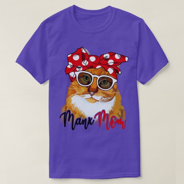 Manx Cat Shirt Manx Cat Mamma Bandana T Shirt (Design framsida)