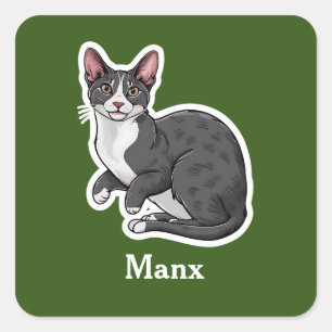 Manx Fyrkantigt Klistermärke