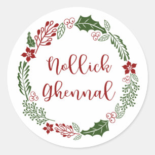 Manx God jul Wandeans, Nollick Ghennal Runt Klistermärke