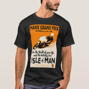 Manx Grand Prix Motorcle Tävla Print T Shirt
