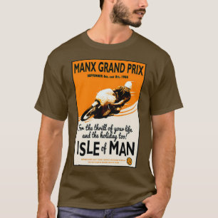 MANX GRAND PRIX-Tävla för motorcykel Skriv ut T Shirt