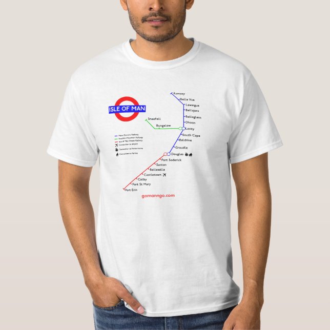 Manx tunnelbana t-shirt (Framsida)