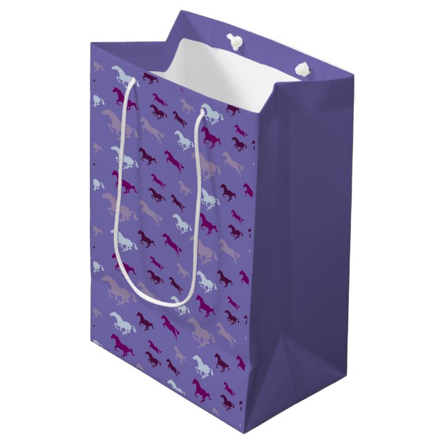 Many Purple Horses Design Gift Bag (Framsidan Vinklad)
