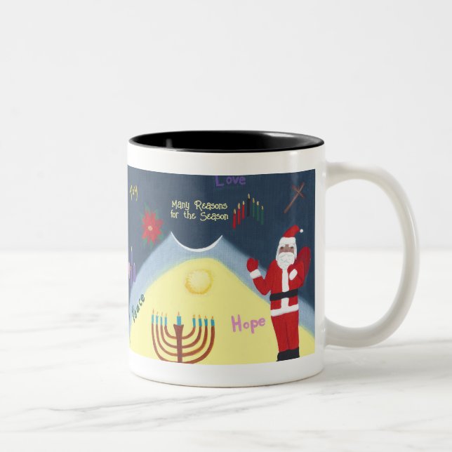 Many Reasons for the Season, holiday mugs Två-Tonad Mugg (Höger)