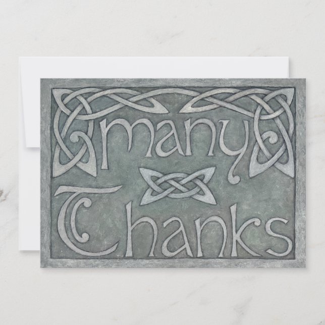 "Many Thanks" Celtic Thank You Card Tack Kort (Framsida)