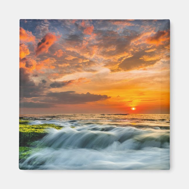 Manyar Beach vid soluppgång Magnet (Framsidan)