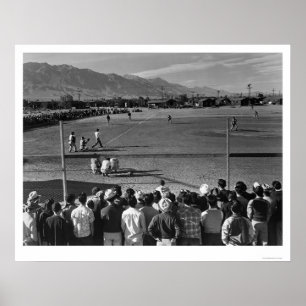 Manzanar Ansel Adams baseball 1943 Poster