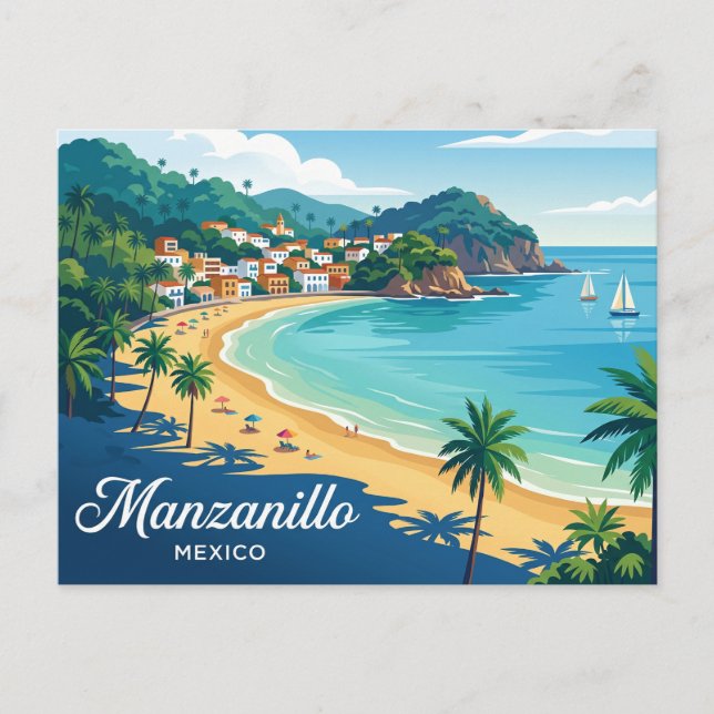 Manzanillo Mexiko Vykort (Framsida)