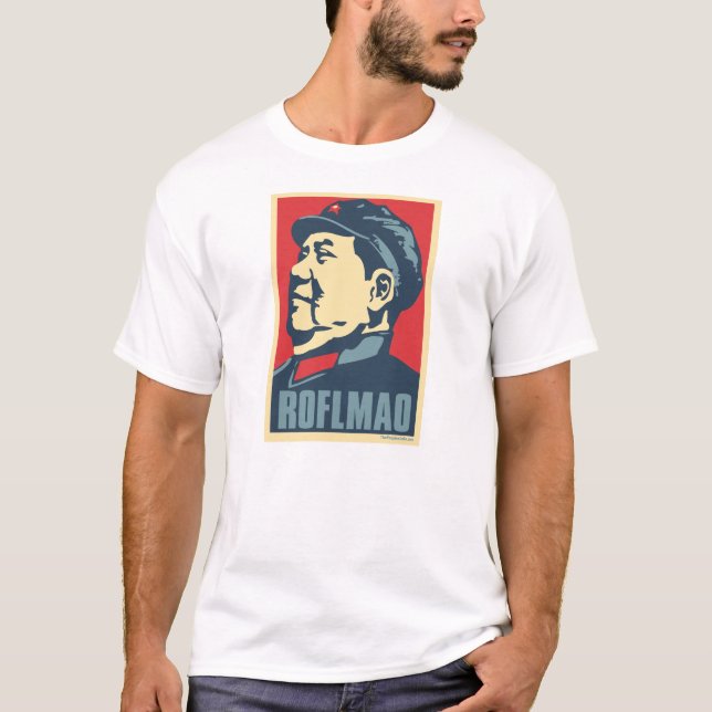 Mao Zedong - ROFLMAO: OHP-T-tröja T Shirt (Framsida)