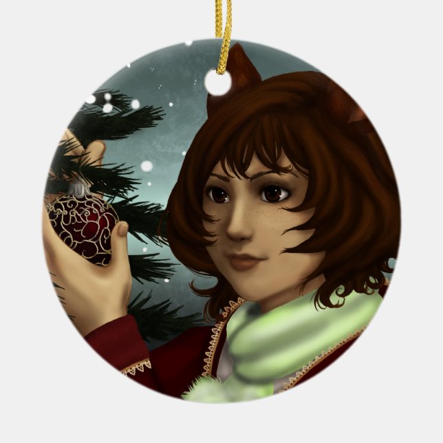 MaoDra helgdagprydnad Julgransprydnad Keramik (Framsidan)