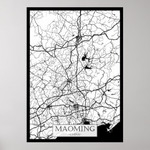 Maoming Kina Stadskarta Poster