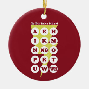 Maori Alphabet Learning Te Reo Julgransprydnad Keramik