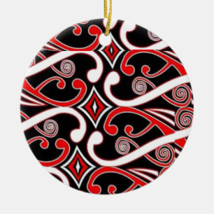 maori designer 2 julgransprydnad keramik