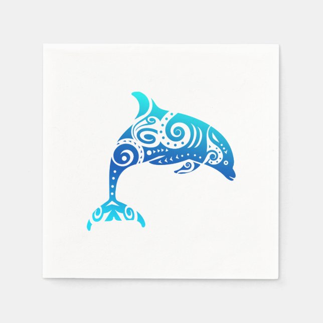 Maori Dolphin Polynesian Tribal Tattoo Gift Idea Pappersservett (Framsidan)