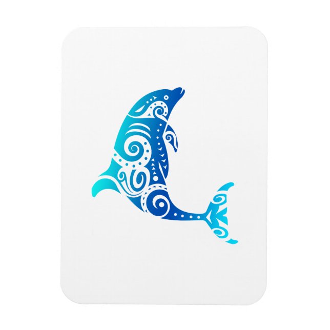 Maori Dolphin Polynesien Tribal Tattoo Gift Idea Magnet (Vertikal)