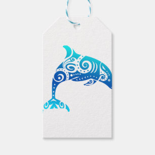 Maori Dolphin Polynesien Tribal Tattoo Gift Idea Presentetikett