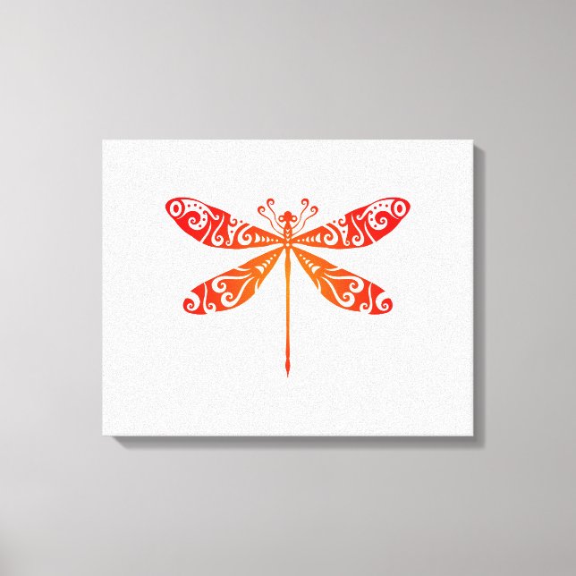 Maori Dragonfly Polynesian Tribal Tattoo Gift Idea Canvastryck (Framsida)