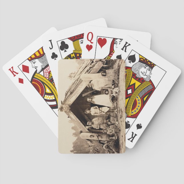 Maori familj som är nyazeeländsk, c.1880s casinokort (Baksidan)